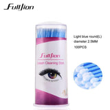 Fulljion 100Pcs/Pack Disposable Makeup Brushes Individual Lash Removing Tools Swab Micro brushes Eyelash Extension Tools