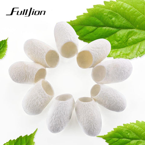 Fulljion 20pcs/pack Organic Natural Silk Cocoon Ball Facial Cleanser Anti Aging Whitening blackhead Remover Skin Care Silkworm