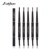 Fulljion 5 Colors Rotatable Eyebrow Pencil Waterproof Eye Makeup Cosmetic Pen With Brush Classic Eyebrow Enhancer Beauty Tools