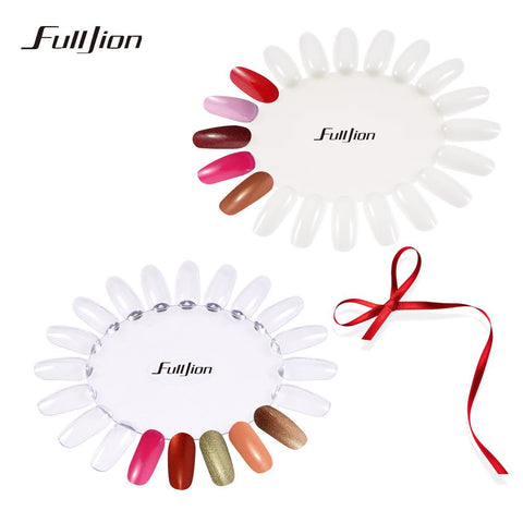 Fulljion False Nails Palette White Transparent Acrylic Fake Nails Tips Polish Color Display Plastic Artificial Board DIY Tools