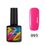 Fulljion Gel Nail Polish Hybrid Gel Varnishes Soak-off UV LED Color Coat Nail Art Primer Fingernail Gel Lacquer Red Pink Series
