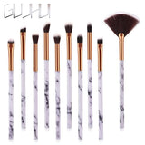 GUJHUI Newest 10/ 4/1pcs Marbling Handle Makeup Brushes Face Eyeshadow Foudation Eye MakeUp Brushes Comestic Pincel Maquiagem