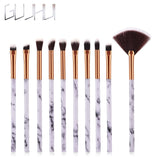 GUJHUI Newest 10/ 4/1pcs Marbling Handle Makeup Brushes Face Eyeshadow Foudation Eye MakeUp Brushes Comestic Pincel Maquiagem