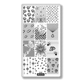 Geometric Line Pattern Rectangle Nail Stamping Plates Star curve Image Nail Art Stamp Stencils Manicure Template Tools C47