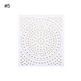 Geometric Patterns 3D Nail Sticker Decals Adhesive Moon Star Gold Stripes Wave Line Manicure DIY Nail Art Decoration 1 Sheet