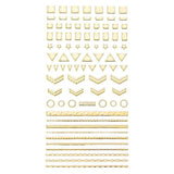 Geometric Patterns 3D Nail Sticker Decals Adhesive Moon Star Gold Stripes Wave Line Manicure DIY Nail Art Decoration 1 Sheet