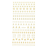 Geometric Patterns 3D Nail Sticker Decals Adhesive Moon Star Gold Stripes Wave Line Manicure DIY Nail Art Decoration 1 Sheet