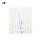 Geometric Patterns 3D Nail Sticker Decals Adhesive Moon Star Gold Stripes Wave Line Manicure DIY Nail Art Decoration 1 Sheet