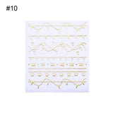 Gold Silver Metal Strip Tape 3D Nail Sticker Multi-size Adhesive Stripe Lines DIY Foil Tips Manicure Nail Art Decals