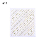 Gold Silver Metal Strip Tape 3D Nail Sticker Multi-size Adhesive Stripe Lines DIY Foil Tips Manicure Nail Art Decals