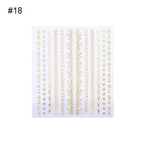 Gold Silver Metal Strip Tape 3D Nail Sticker Multi-size Adhesive Stripe Lines DIY Foil Tips Manicure Nail Art Decals