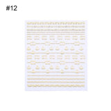Gold Silver Metal Strip Tape 3D Nail Sticker Multi-size Adhesive Stripe Lines DIY Foil Tips Manicure Nail Art Decals