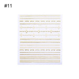 Gold Silver Metal Strip Tape 3D Nail Sticker Multi-size Adhesive Stripe Lines DIY Foil Tips Manicure Nail Art Decals