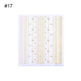 Gold Silver Metal Strip Tape 3D Nail Sticker Multi-size Adhesive Stripe Lines DIY Foil Tips Manicure Nail Art Decals