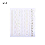 Gold Silver Metal Strip Tape 3D Nail Sticker Multi-size Adhesive Stripe Lines DIY Foil Tips Manicure Nail Art Decals