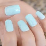 Gorgeous Cream False Nails Long Iridescent Matte Fake Nails Frost Art Design DIY Full Free Artificial False Nails 24