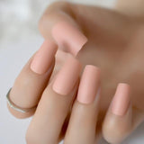 Gorgeous Cream False Nails Long Iridescent Matte Fake Nails Frost Art Design DIY Full Free Artificial False Nails 24