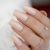 Gorgeous Cream False Nails Long Iridescent Matte Fake Nails Frost Art Design DIY Full Free Artificial False Nails 24