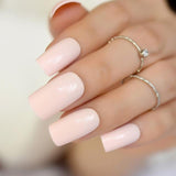 Gorgeous Cream False Nails Long Iridescent Matte Fake Nails Frost Art Design DIY Full Free Artificial False Nails 24