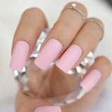 Gorgeous Cream False Nails Long Iridescent Matte Fake Nails Frost Art Design DIY Full Free Artificial False Nails 24