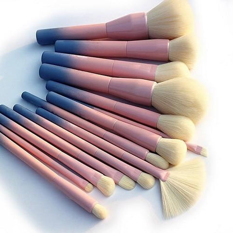 Gradient Color Pro 14pcs Makeup Brushes Set Cosmetic Powder Foundation Eyeshadow Eyeliner Brush Kits Make Up Brush Tool