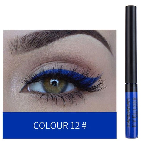 HANDAIYAN 12 Color Matte Eyeliner Eyes Makeup Waterproof Liner Pour Yeux White Blue Eye Liner Liquid for Party Matte Eyeshadow
