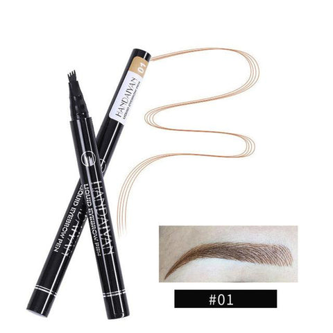 HANDAIYAN 4 Head Fork Liquid Painting brow Tattoo Pencil Black Brown Color Waterproof Henna Natural Eyebrow Makeup Pen TSLM2