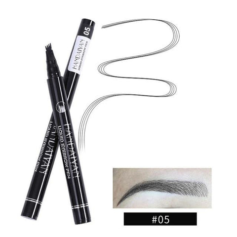 HANDAIYAN 4 Head Fork Liquid Painting brow Tattoo Pencil Black Brown Color Waterproof Henna Natural Eyebrow Makeup Pen TSLM2