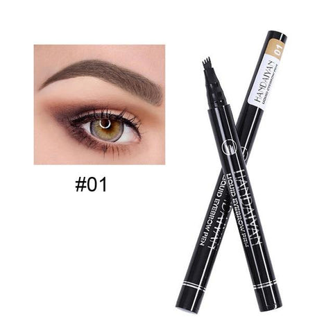 HANDAIYAN Eyebrows 4 Fork Micro-carving Liquid Eyebrow Pencil Black Brown Waterproof Tint Eye Brow Tattoo Pen Eyebrow Enhancer