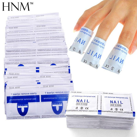 HNM 100pcs Nail Polish Remover Wraps Nail Degreaser Nail Art Cleaner Remover Manicure Tool Gel Nail Polish Easy Clean Wraps Bags