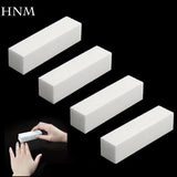 HNM 4Pcs/Lot Sanding Sponge Nail File Buffer Block for UV Gel Nail Polish DIY Nail Art Manicure Pedicure White Nail Buffers File