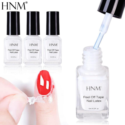 HNM 6ML Nail Latex White Pell Off Tape Paint Gellak Stamping Enamel Soak Off Semi Permanent Lucky Lacquer Protect Nails Polish