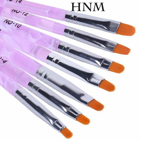 HNM 7pcs/lot Nail Art Brush Pens Nail Brushes UV Gel Nail Polish Painting Drawing Brushes set Manicure Tools Set Kit