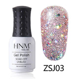 HNM 8ML Diamond UV LED Lamp Nail Gel Bling Glitter Paint Gellak Soak Off Semi Permanent Lucky Lacquer Enamel Gel Nail Polish Ink