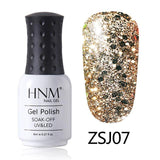 HNM 8ML Diamond UV LED Lamp Nail Gel Bling Glitter Paint Gellak Soak Off Semi Permanent Lucky Lacquer Enamel Gel Nail Polish Ink