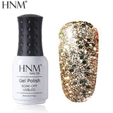 HNM 8ML Diamond UV LED Lamp Nail Gel Bling Glitter Paint Gellak Soak Off Semi Permanent Lucky Lacquer Enamel Gel Nail Polish Ink