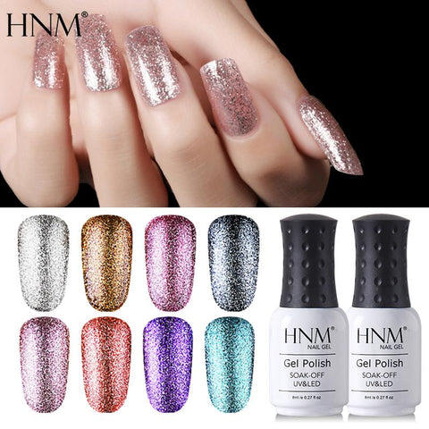 HNM 8ML Glitter Bling Nail Polish Soak Off Stamping Paint Nail Gelpolish Nail Art Vernis a Ongle Enamel Nagellak Lucky Lacquer