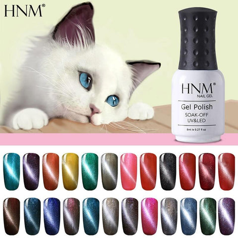 HNM 8ML Magnet Cat Eye Gel Nail Polish UV Led Gel Polish Long Last Hybrid Varnish Lacquer Gel Lak Lucky Semi Permanent Gelpolish