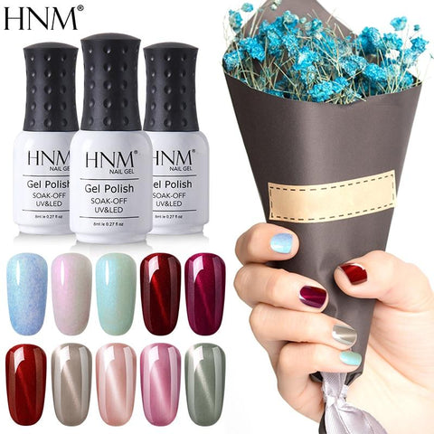 HNM 8ML Nail Polish Nail Art Paint Gellak Colorful Hybrid Varnish Soak Off Semi Permanent Stamping Enamel Nail Gelpolish Lucky