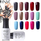 HNM 8ML Pure 28 Colors UV Gel Nail Polish Soak Off Lucky Lacquer Primer Led Hybrid Varnish Semi Permanent Top Base Paint Gellak