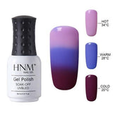 HNM 8ml 32 Colors Thermo Change Nail Polish Temperature Change Color UV LED Lamp Top Primer Lucky Varnish Gel Lacquer
