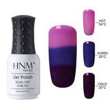 HNM 8ml 32 Colors Thermo Change Nail Polish Temperature Change Color UV LED Lamp Top Primer Lucky Varnish Gel Lacquer