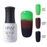 HNM 8ml 32 Colors Thermo Change Nail Polish Temperature Change Color UV LED Lamp Top Primer Lucky Varnish Gel Lacquer