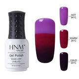 HNM 8ml 32 Colors Thermo Change Nail Polish Temperature Change Color UV LED Lamp Top Primer Lucky Varnish Gel Lacquer