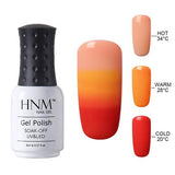 HNM 8ml 32 Colors Thermo Change Nail Polish Temperature Change Color UV LED Lamp Top Primer Lucky Varnish Gel Lacquer