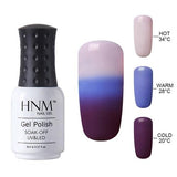 HNM 8ml 32 Colors Thermo Change Nail Polish Temperature Change Color UV LED Lamp Top Primer Lucky Varnish Gel Lacquer