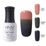 HNM 8ml 32 Colors Thermo Change Nail Polish Temperature Change Color UV LED Lamp Top Primer Lucky Varnish Gel Lacquer