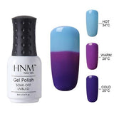 HNM 8ml 32 Colors Thermo Change Nail Polish Temperature Change Color UV LED Lamp Top Primer Lucky Varnish Gel Lacquer