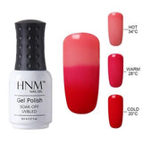 HNM 8ml 32 Colors Thermo Change Nail Polish Temperature Change Color UV LED Lamp Top Primer Lucky Varnish Gel Lacquer