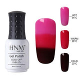 HNM 8ml 32 Colors Thermo Change Nail Polish Temperature Change Color UV LED Lamp Top Primer Lucky Varnish Gel Lacquer